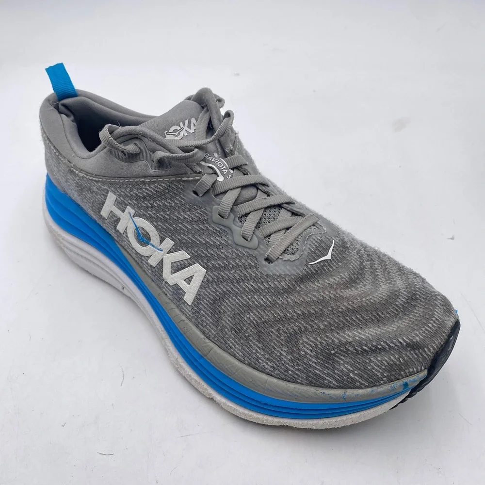 Hoka Gaviota 5 Running Shoes Mens 8.5 D Grey Blue Stability Sneaker 1127929 LDVB